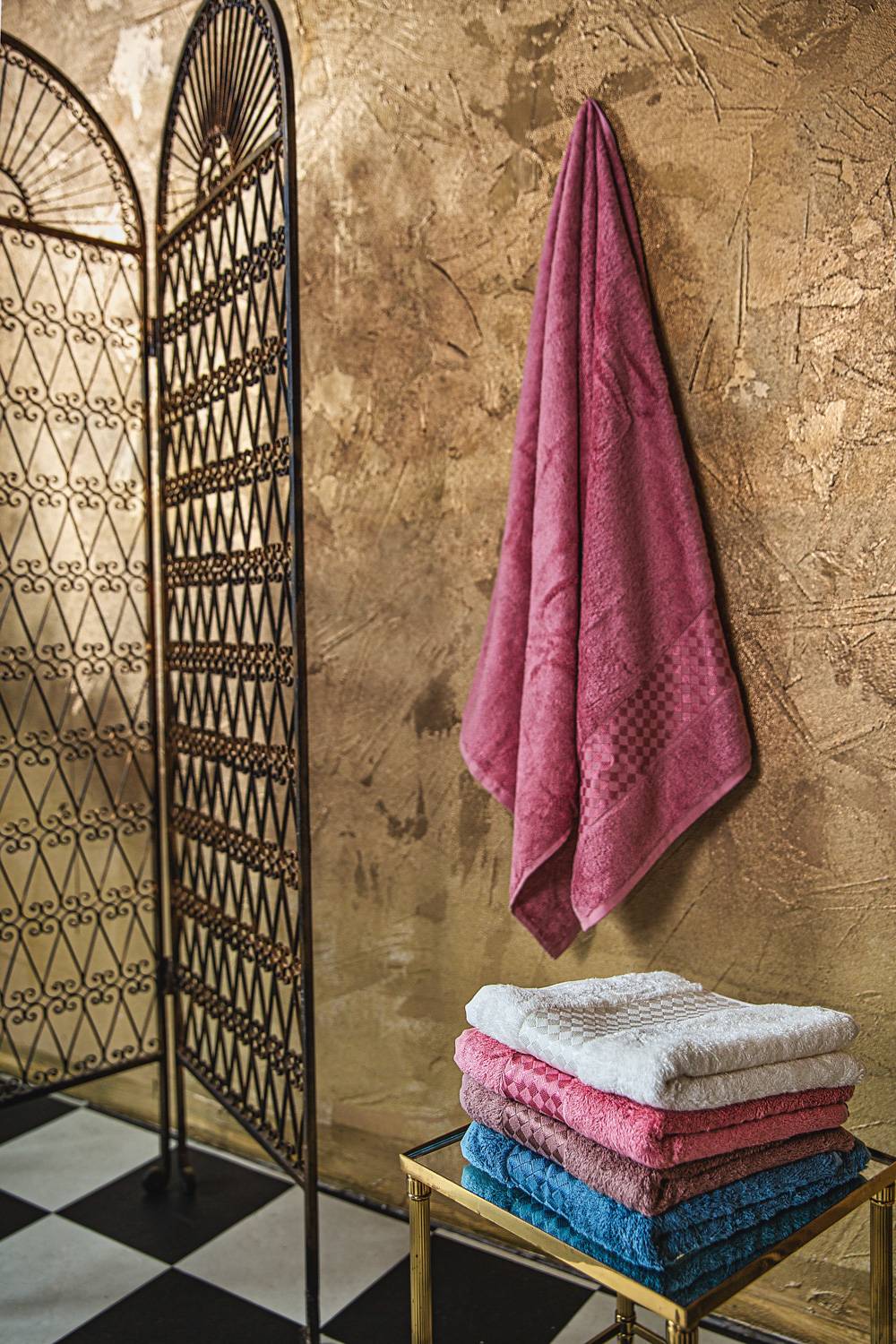 Bambuko pluošto vonios rankšluostis/rinkinys „Bamboo” pink