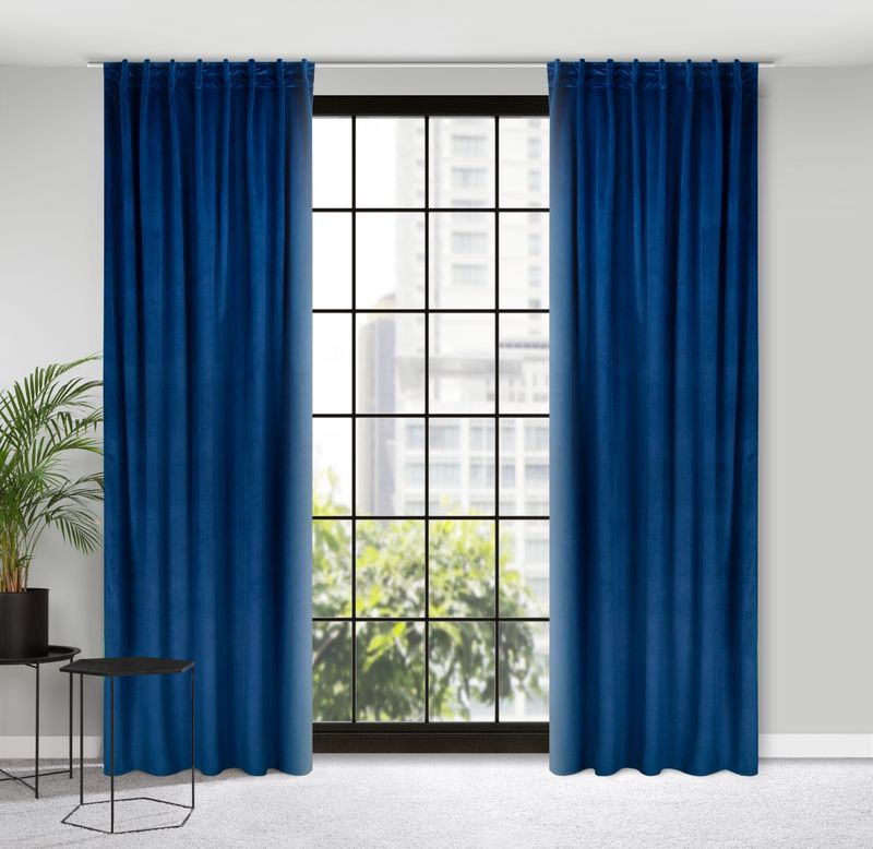 Aksominė užuolaida MADLEN 140X300 navy