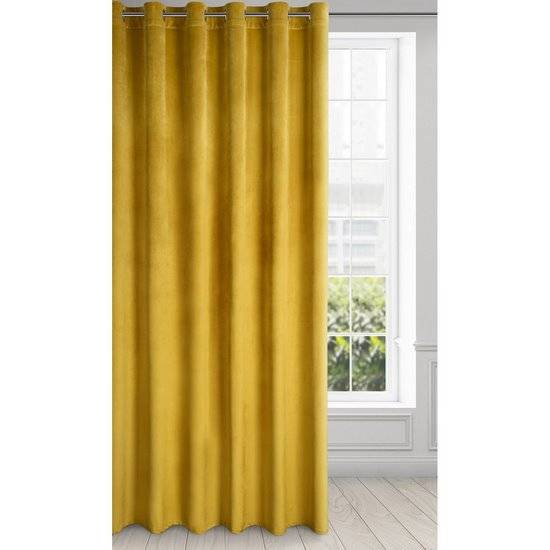 Naktinė užuolaida „Melanie” 215×250 aksominė mustard