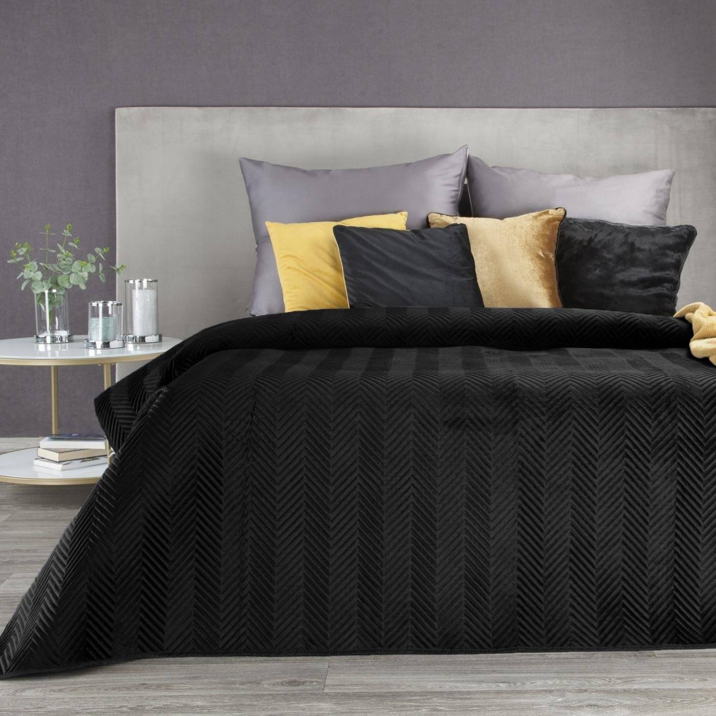 Aksominė lovatiesė „Sofia 1” black įvairių dydžių