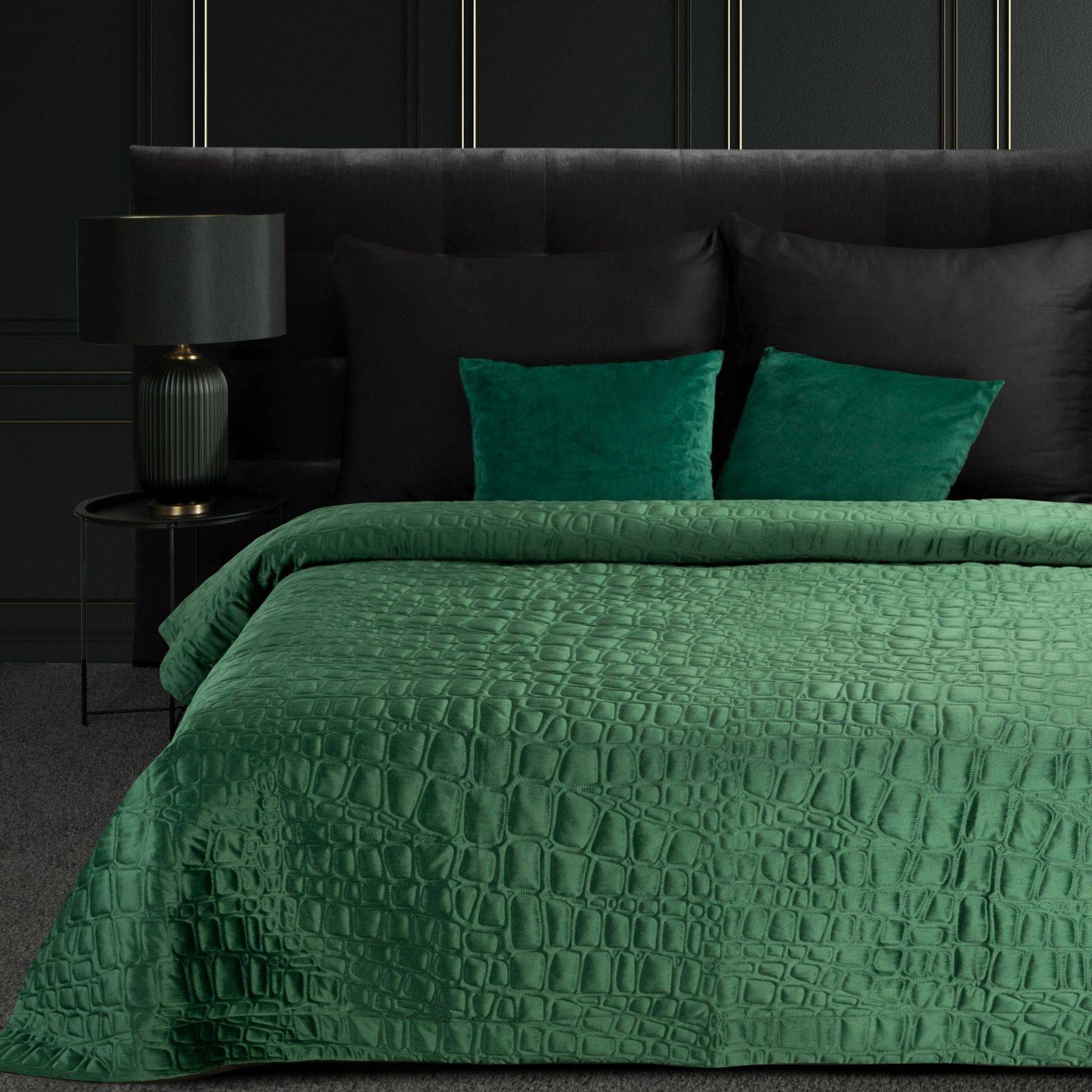 Aksominė lovatiesė „Salvia7 įvairių dydžių Dark Green