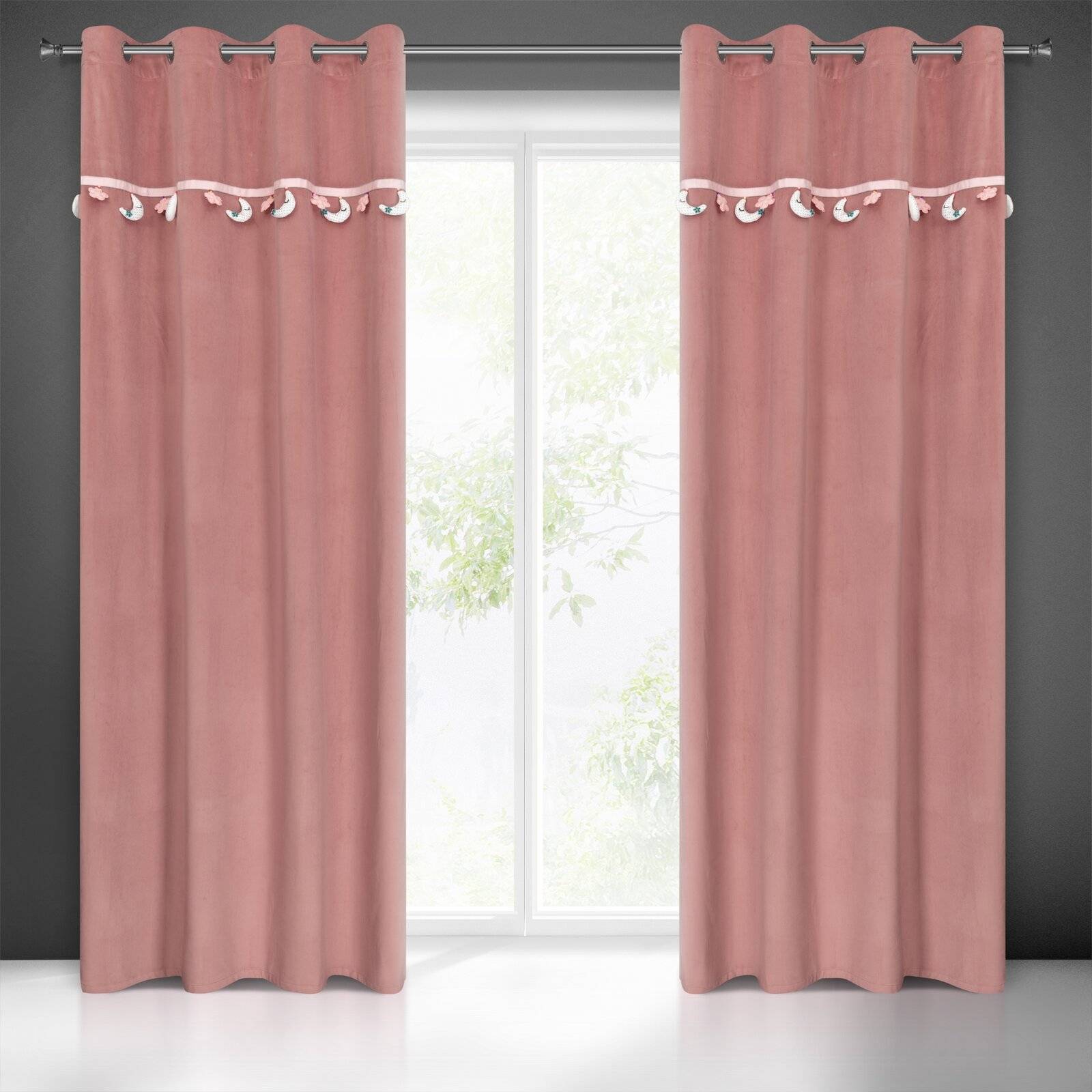 Vaikiška užuolaida naktinė DRAMBLIUKAI 140X250 rožinė