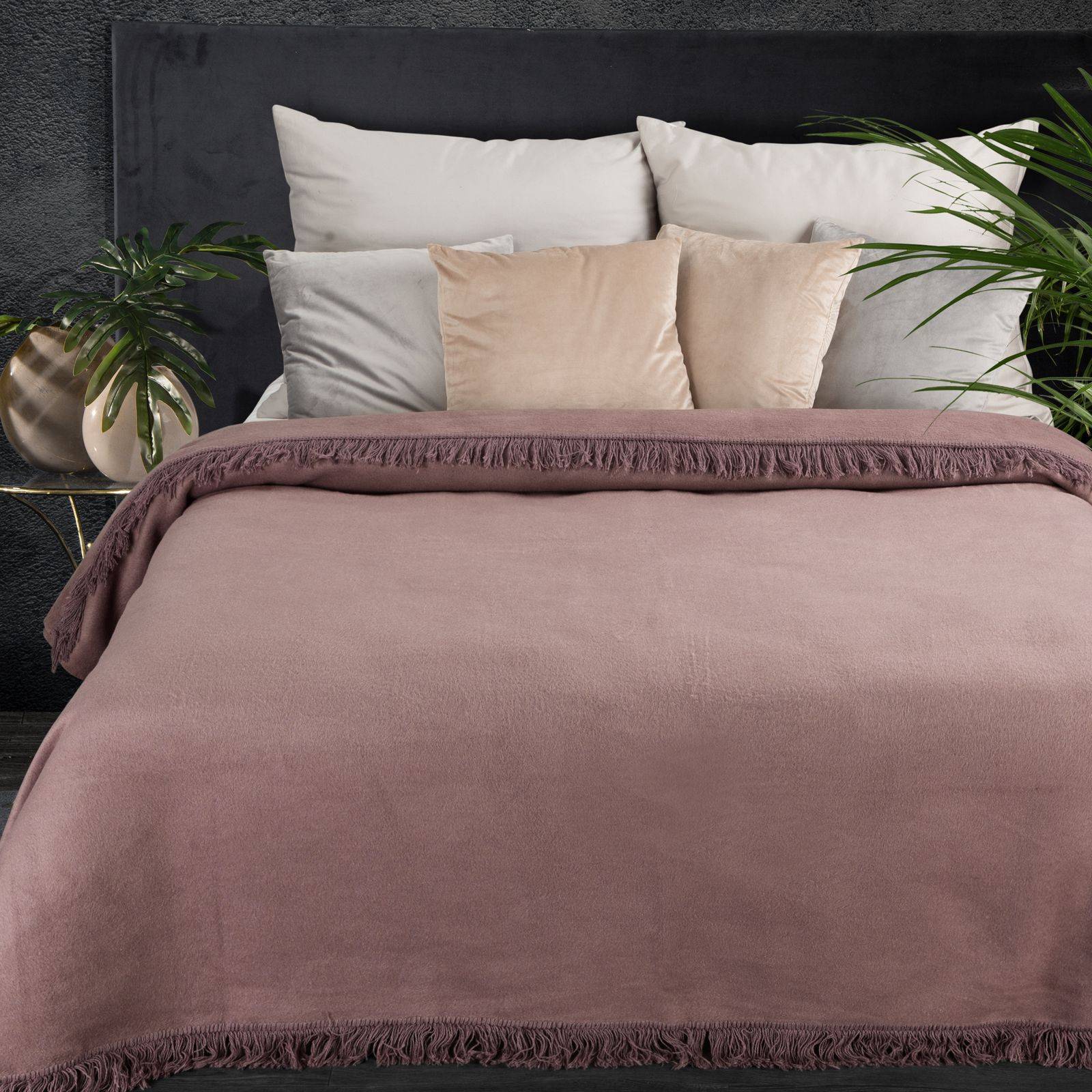 Medvilninis pledas-lovatiesė „Soft” pink