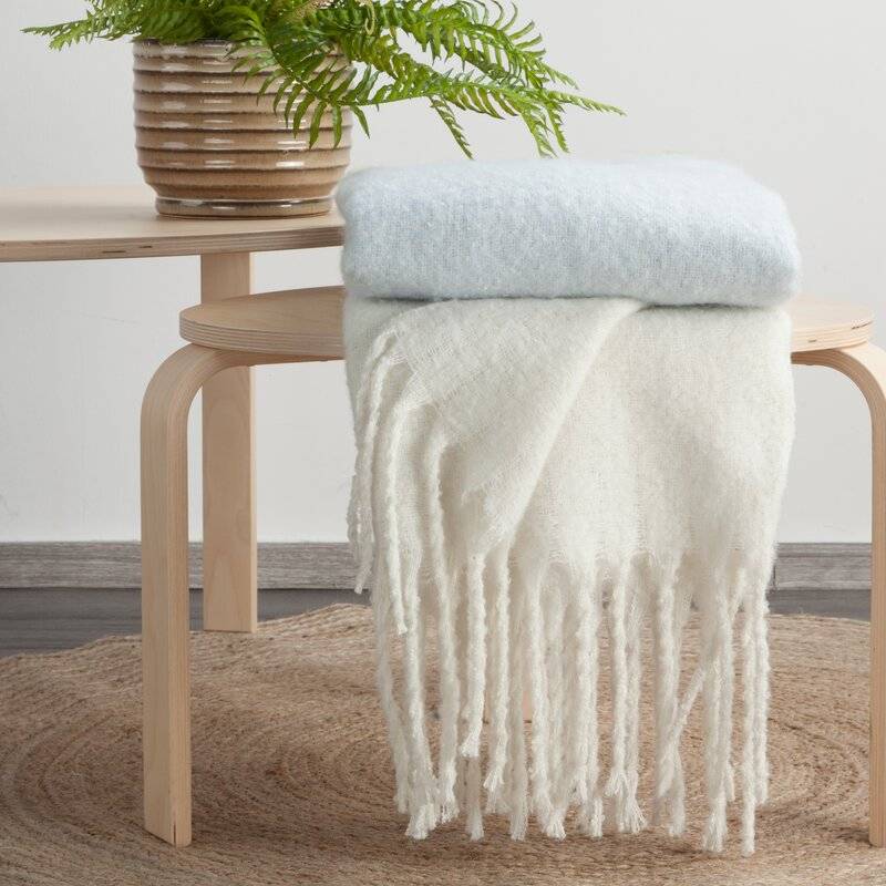 Pledas „Moher” cream 130×170 cm iš moheros