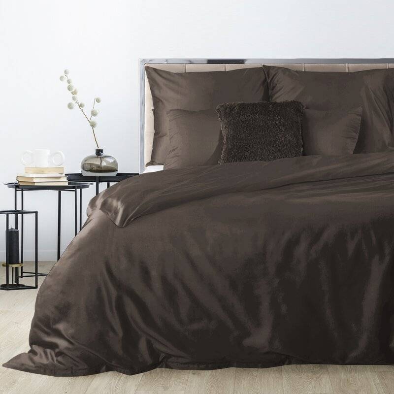 Satino patalynės komplektas „NOVA” dark brown įvairių dydžių
