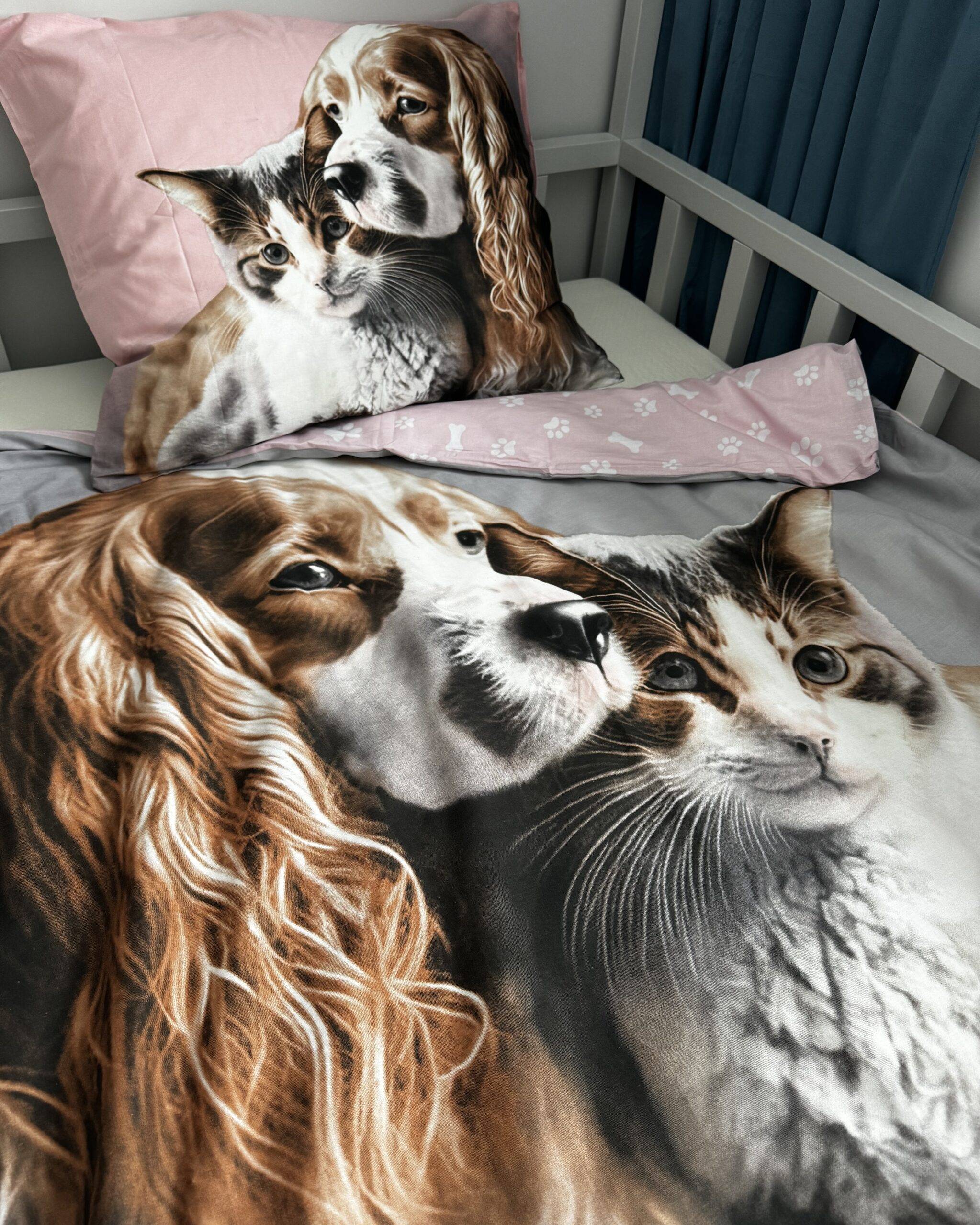 Šviečianti tamsoje patalynė 140×200 „Cat&Dog”