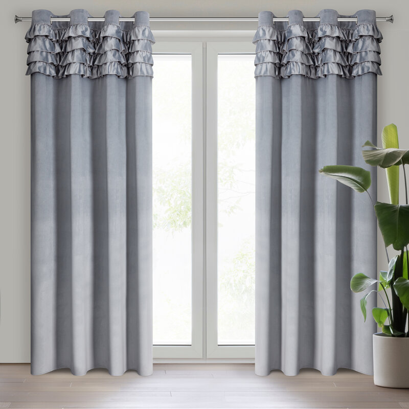 Aksominė naktinė užuolaida „Erin” 140X250 silver