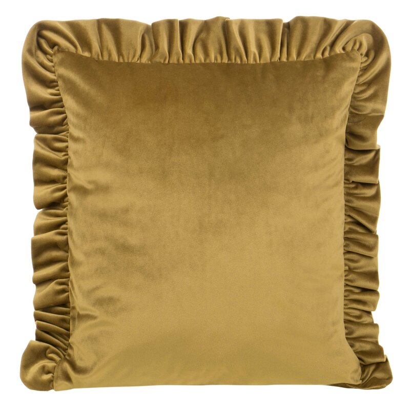 Dekoratyvinė pagalvėlė „VELVET” mustard aksominė 45×45 cm