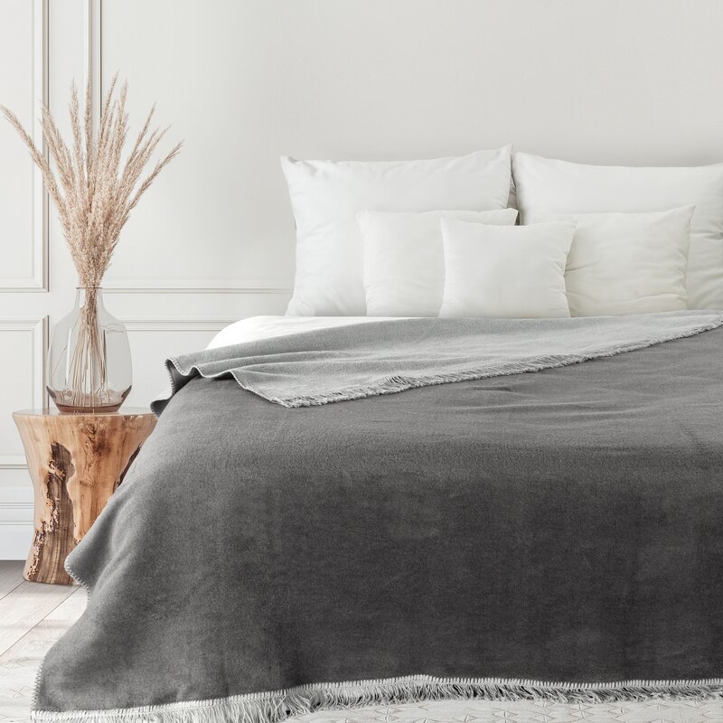 Medvilninis pledas-lovatiesė „Soft DUO” silver-gray