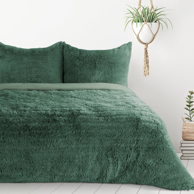 Ilgo plauko patalynės komplektas „Tiffany” emerald įvairių dydžių