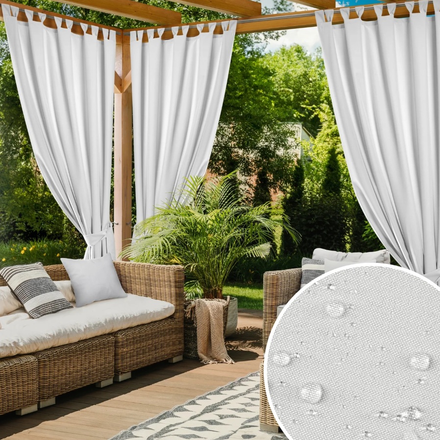 Užuolaida terasai nepraleidžianti vandens „Garden”, įvairių dydžių balta