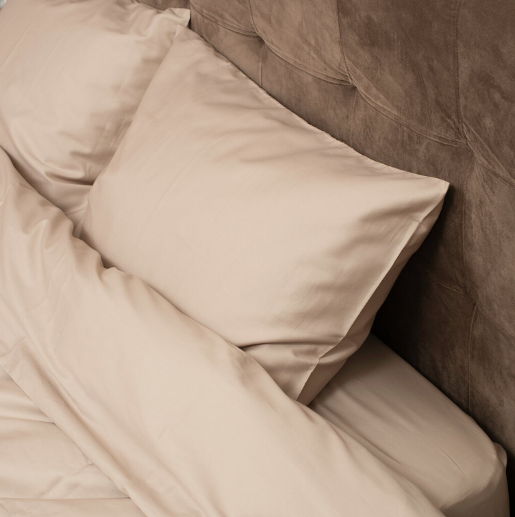 Satino patalynės komplektas „Sustainable” įvairių dydžių, pearl grey