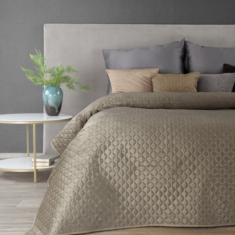 Aksominė lovatiesė „Dimon” dark beige įvairių dydžių