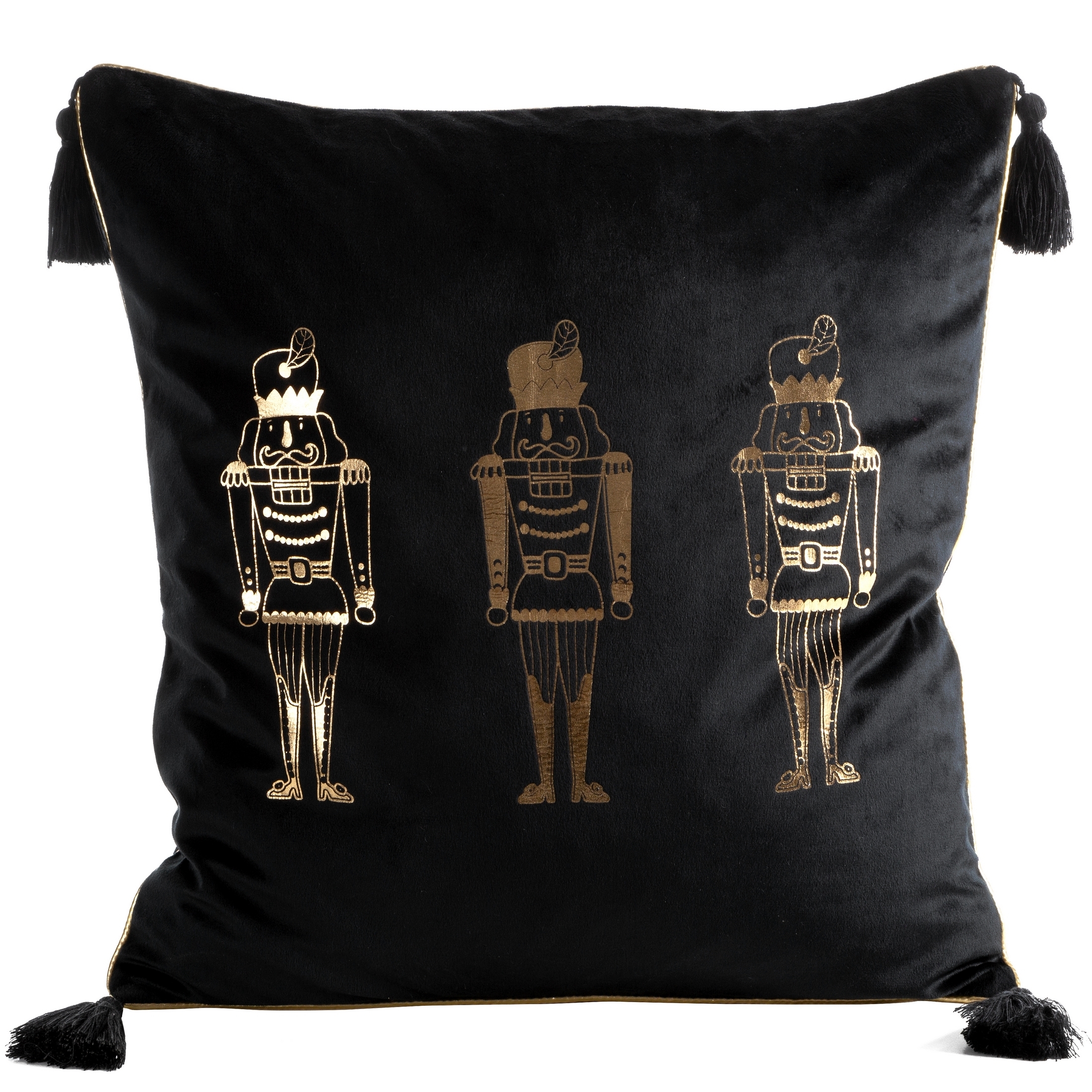 Kalėdinė dekoratyvinė pagalvėlė „Spragtukas” black 45×45 cm