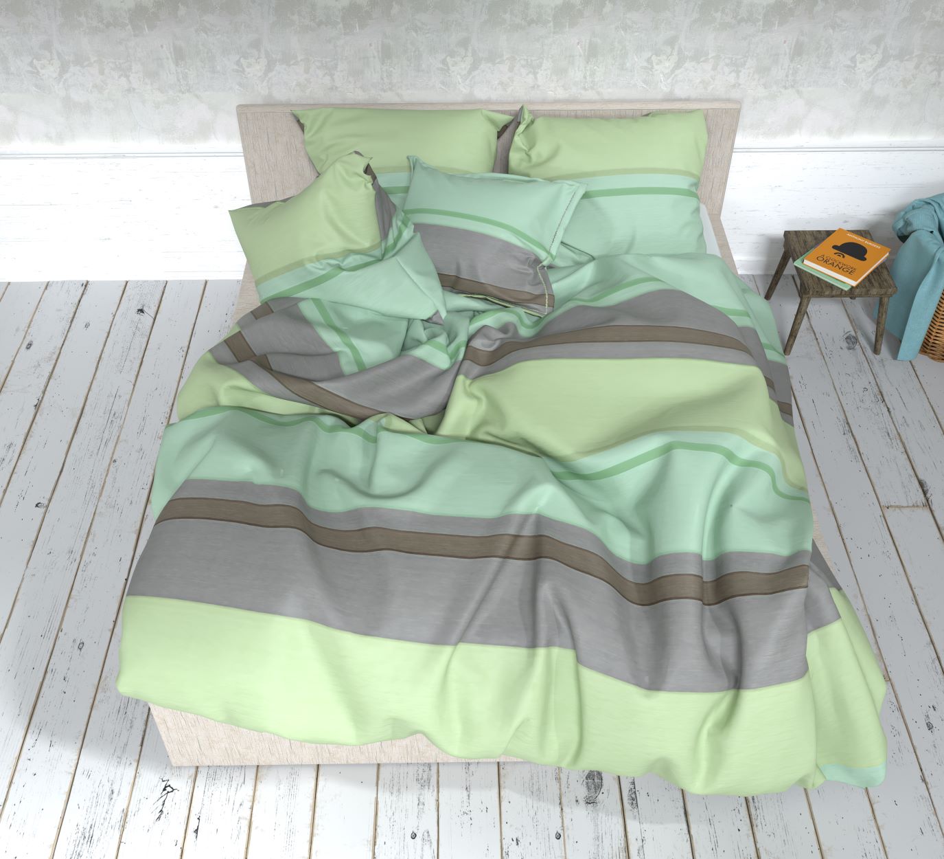 Deluxe satino patalynės komplektas „Horizontas”