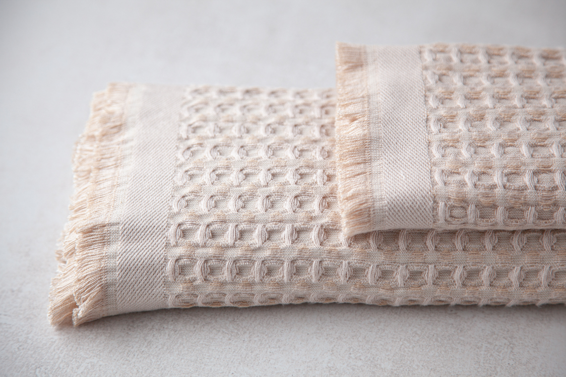 Vaflinis rankšluostis iš bambuko „Softness” RINKINYS, 2 vnt beige