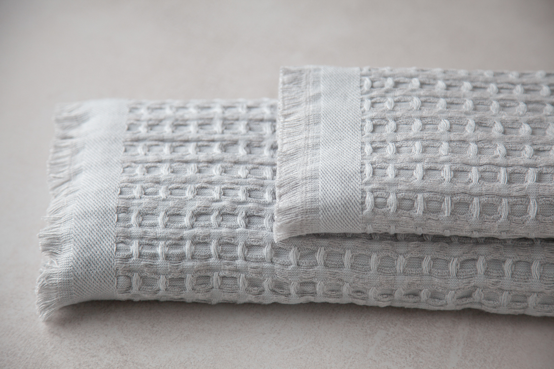 Vaflinis rankšluostis iš bambuko „Softness” RINKINYS, 2 vnt silver