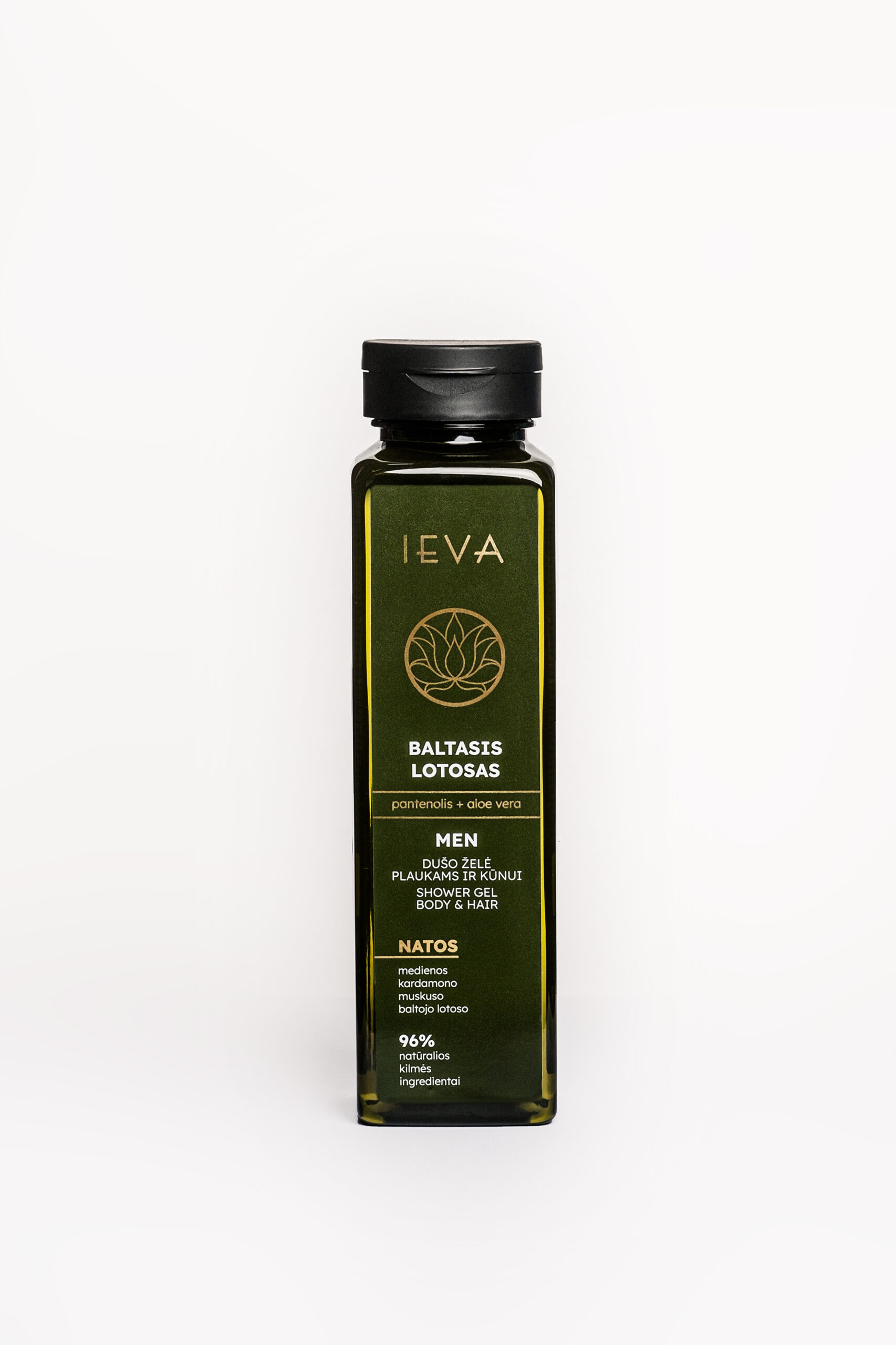 Vyriška dušo želė plaukams ir kūnui „IEVA” baltasis lotosas, 300ml