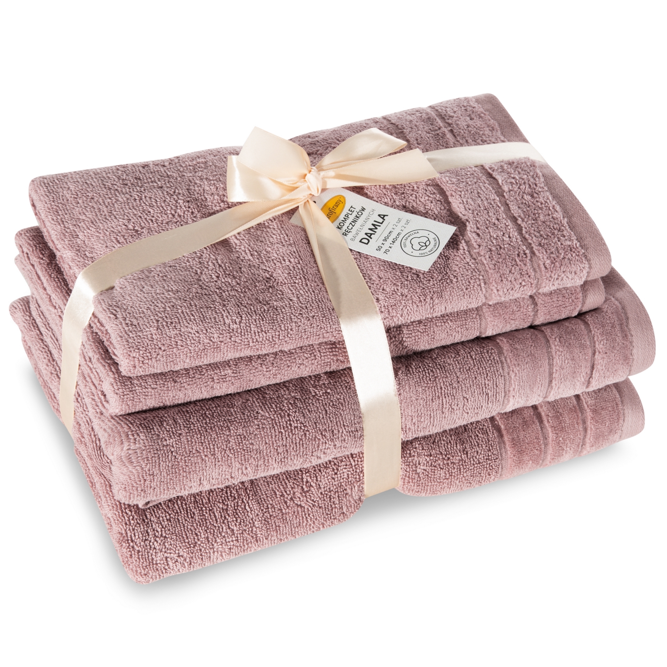 Vonios rankšluosčių RINKINYS „Venus” 4 vnt. dusty pink