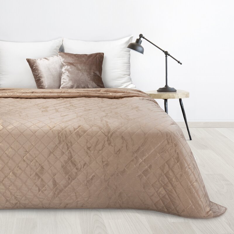 Aksominė lovatiesė „Luiza6” beige įvairių dydžių