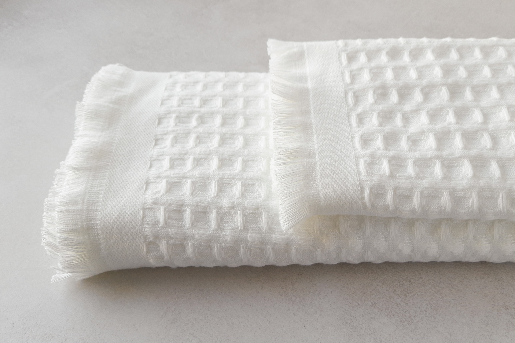 Vaflinis rankšluostis iš bambuko „Softness” RINKINYS, 2 vnt ecru