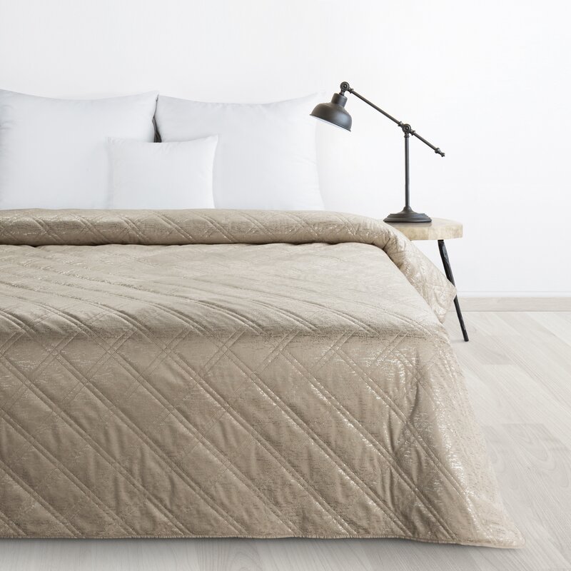 Aksominė lovatiesė „Luiza blink” beige įvairių dydžių