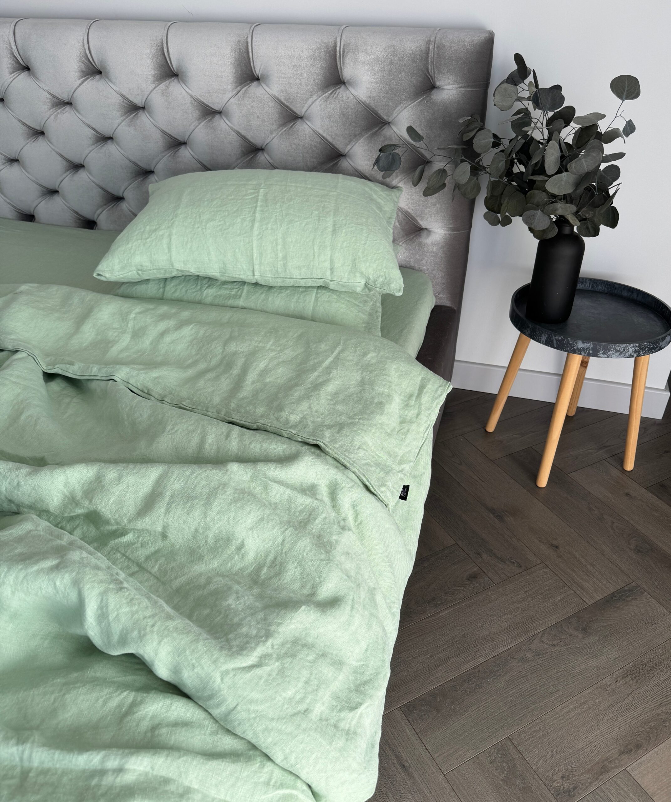 Lininis patalynės komplektas „Green” įvairių dydžių