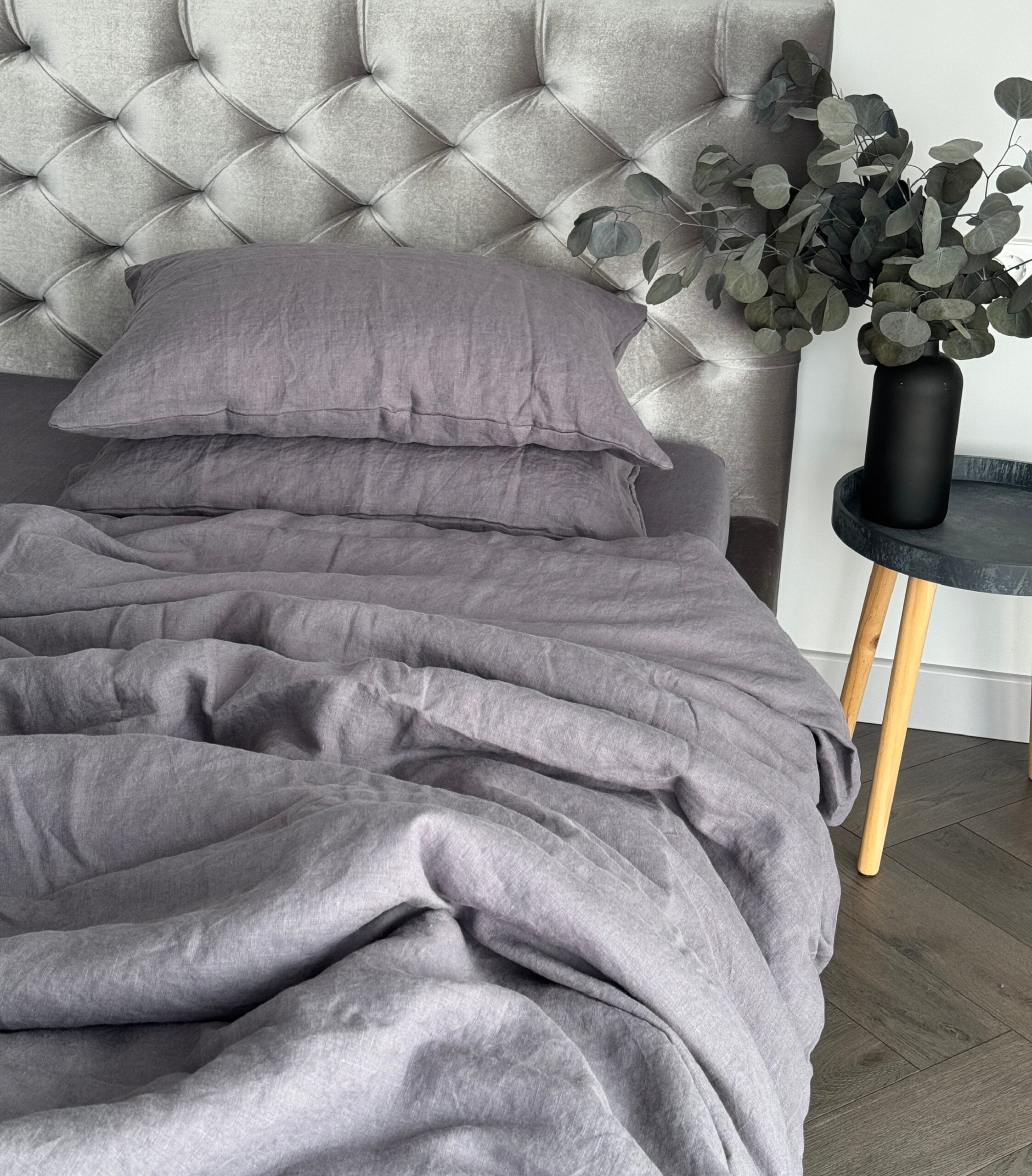 Lininis patalynės komplektas „Grey” įvairių dydžių