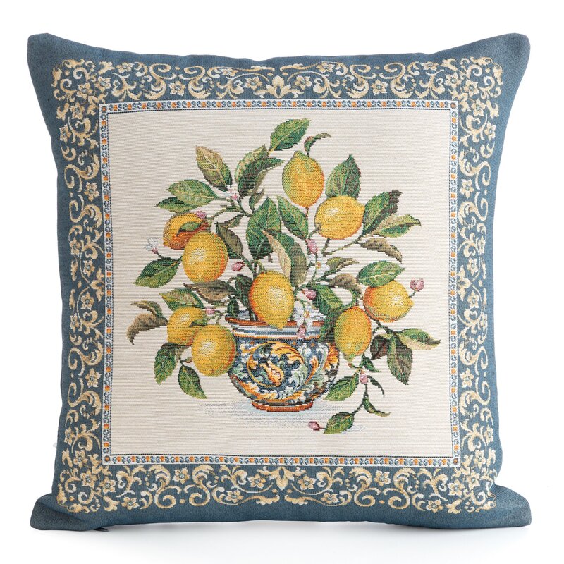 Dekoratyvinė pagalvėlė „Lemon1” su medvilne 45×45 cm