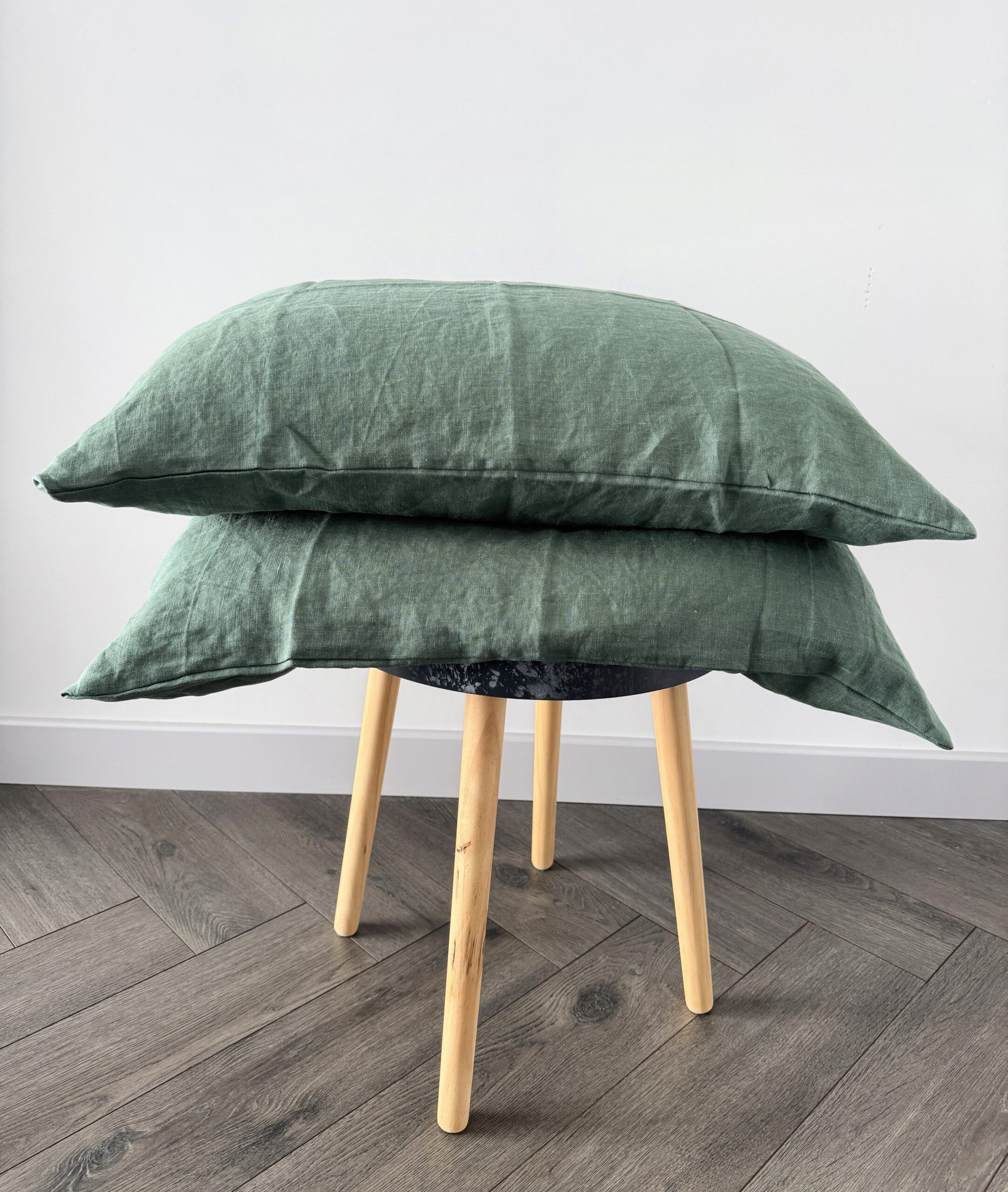 Lininis pagalvės užvalkalas „Dark green” įvairių dydžių