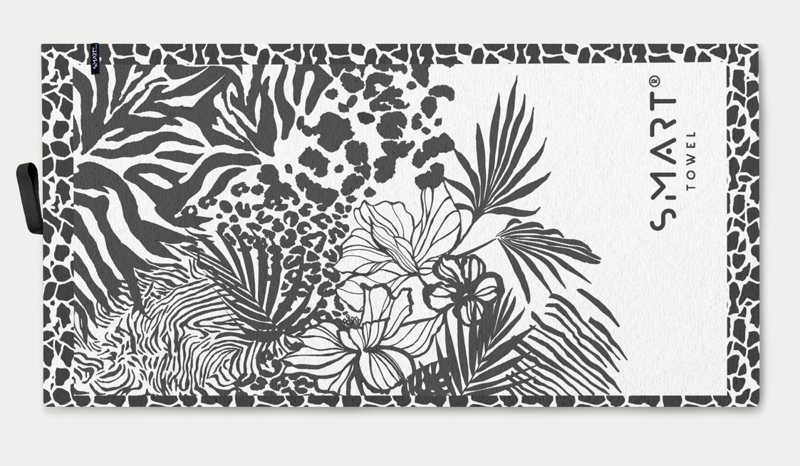 Bambukinis paplūdimio rankšluostis „Safari” black 75×150 cm