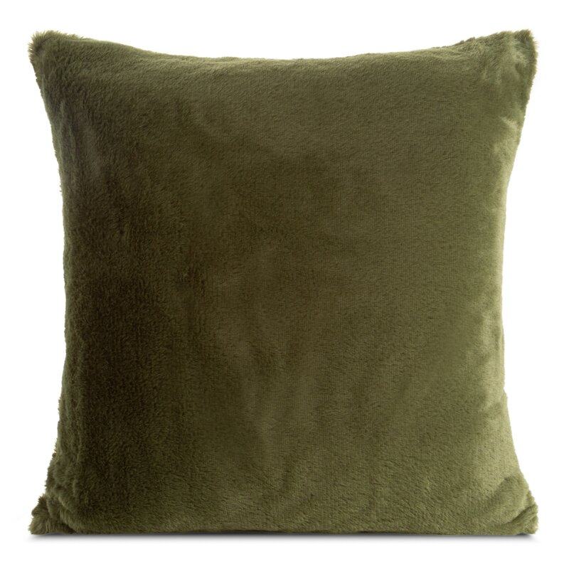 Dekoratyvinė pagalvėlė iš kailio „Nina” olive, 60×60 cm
