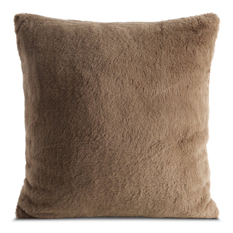 Dekoratyvinė pagalvėlė iš kailio „Nina” dark beige, 60×60 cm