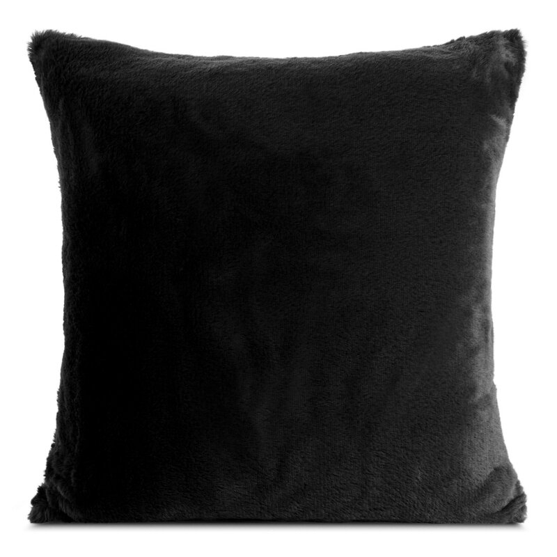 Dekoratyvinė pagalvėlė iš kailio „Nina” black, 45×45 cm