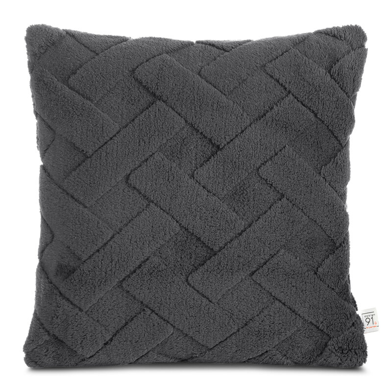 Dekoratyvinė pagalvėlė iš pliušo „Karolina” dark grey, 45×45 cm