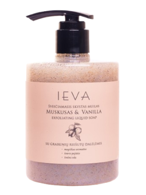 Šveičiamasis skystas muilas IEVA muskuso ir vanilės aromato 0,5 L