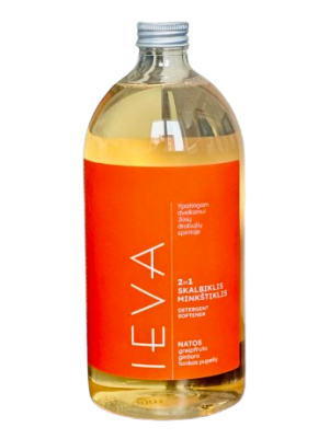 Skalbiklis ir minkštiklis IEVA greipfruto, gintaro ir tonkos pupelių, 1 L
